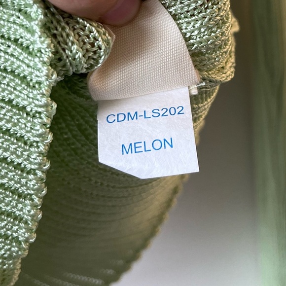 Calle Del Mar Melon Green Knit Ribbed Cardigan - Small - Hand Knit in Cali - Picture 7 of 9